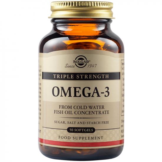 Anticolesterol - Omega 3 triplu concentrat, 50 capsule, Solgar, sinapis.ro