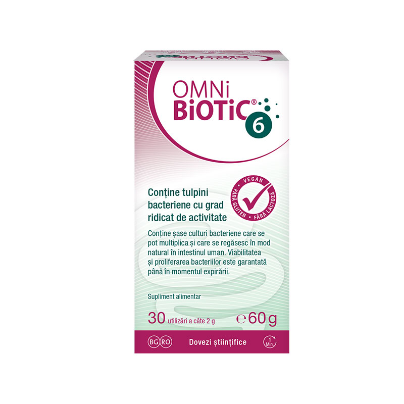 Probiotice si Prebiotice - OmniBiotic 6, pulbere 60g, sinapis.ro