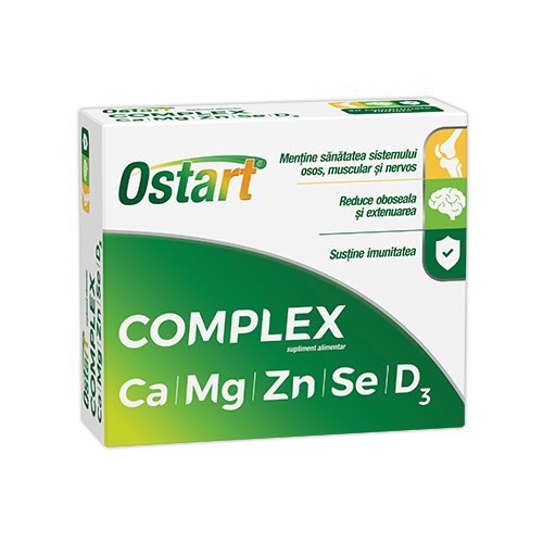 Uz general - Ostart® Complex Ca + Mg + Zn + Se + D3, 30 comprimate, sinapis.ro