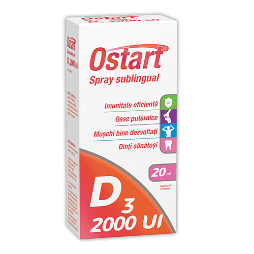 IMUNOMODULATOARE - Ostart® D3 2000UI, spray sublingual 20ml, sinapis.ro