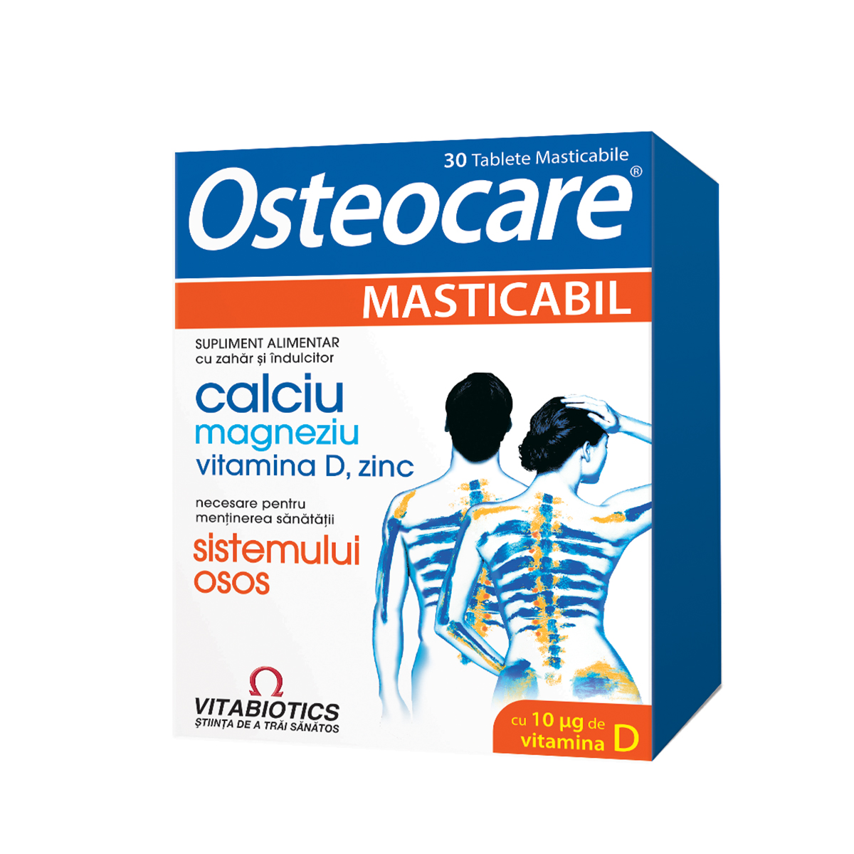 Uz general - Osteocare masticabil (Ca+Mg+Zn+D3), 30 comprimate, Vitabiotics, sinapis.ro
