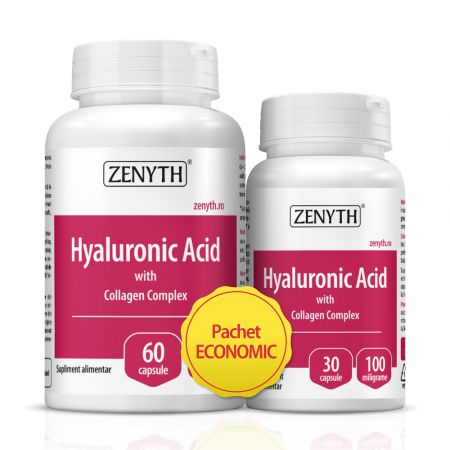 Suplimente alimentare - Pachet Hyaluronic Acid cu Collagen Complex 30+60 capsule, Zenyth, sinapis.ro