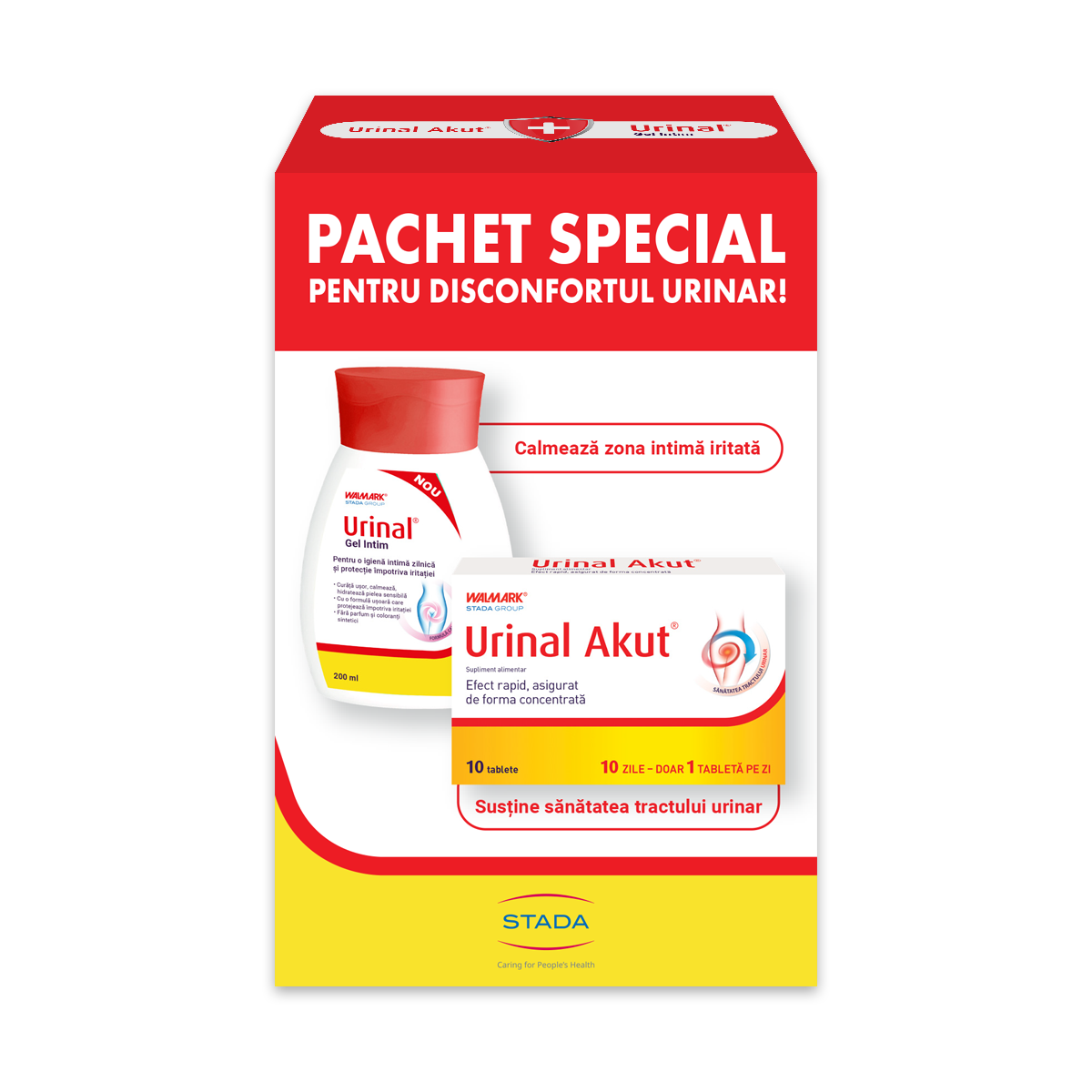 Antiseptice - Pachet Urinal gel intim, 200 ml + Urinal akut, 10 capsule, Walmark, sinapis.ro