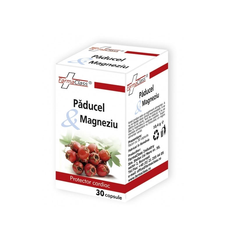 Cardiace-tensiune - Paducel & magneziu 30 capsule, FarmaClass, sinapis.ro