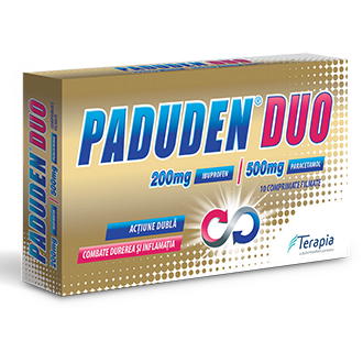 Analgezice - Paduden Duo 200mg/500mg, 10 comprimate filmate, Terapia, sinapis.ro