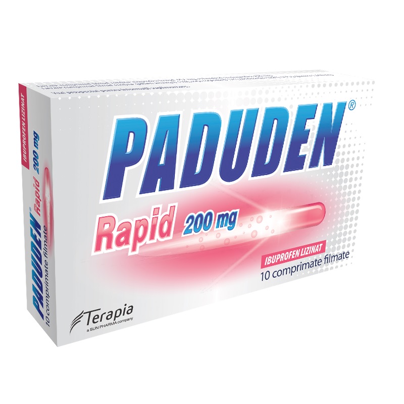 Analgezice - Paduden Rapid 200mg, 10 comprimate, Terapia, sinapis.ro