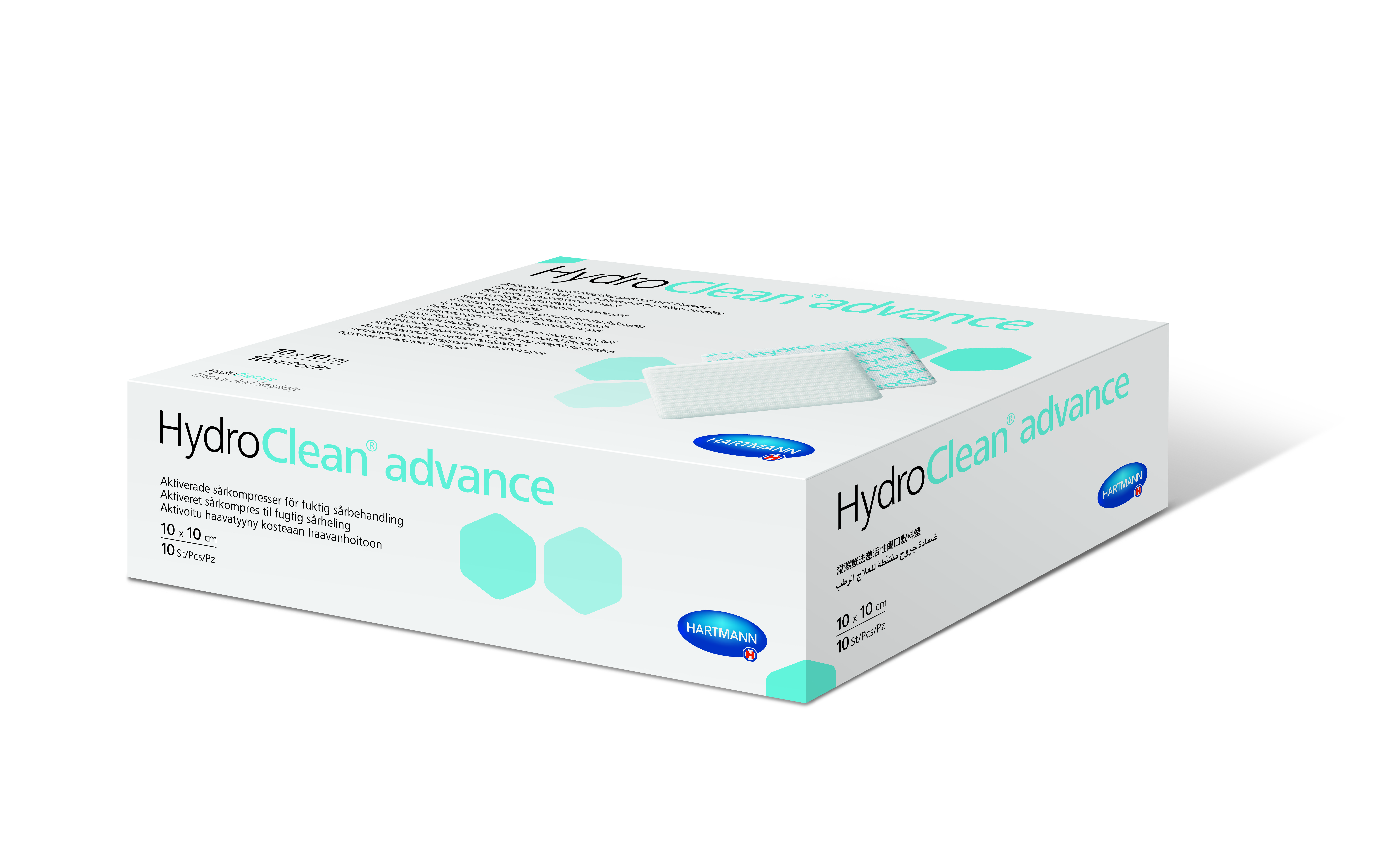 Plasturi si pansamente - Pansament activat pentru terapia umedă HydroClean Advance 10x10 cm, 10 bucăți, Hartmann, sinapis.ro