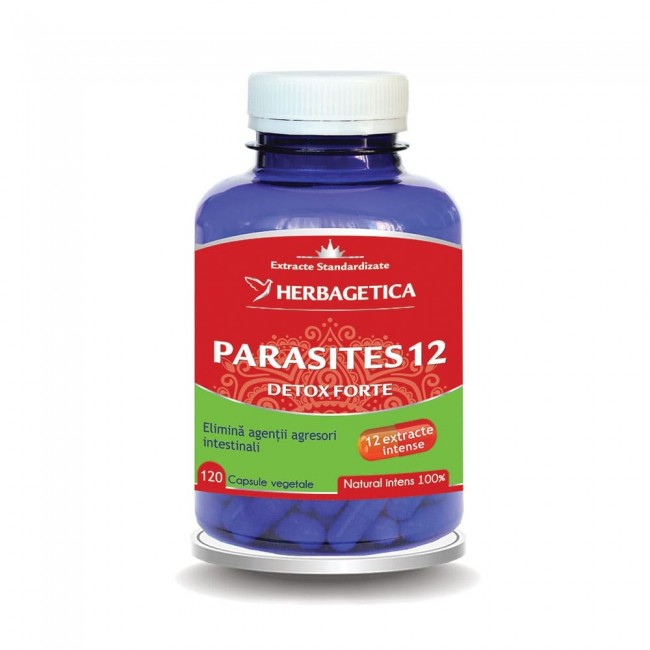 Antihelmintice (antiparazitare) - Parasites 12 detox forte 120 capsule
