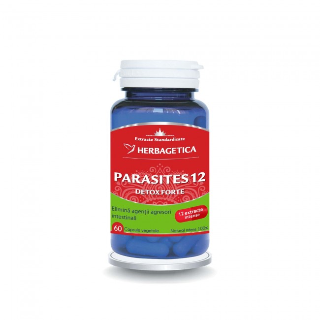 Antihelmintice (antiparazitare) - Parasites 12 detox forte 60 capsule