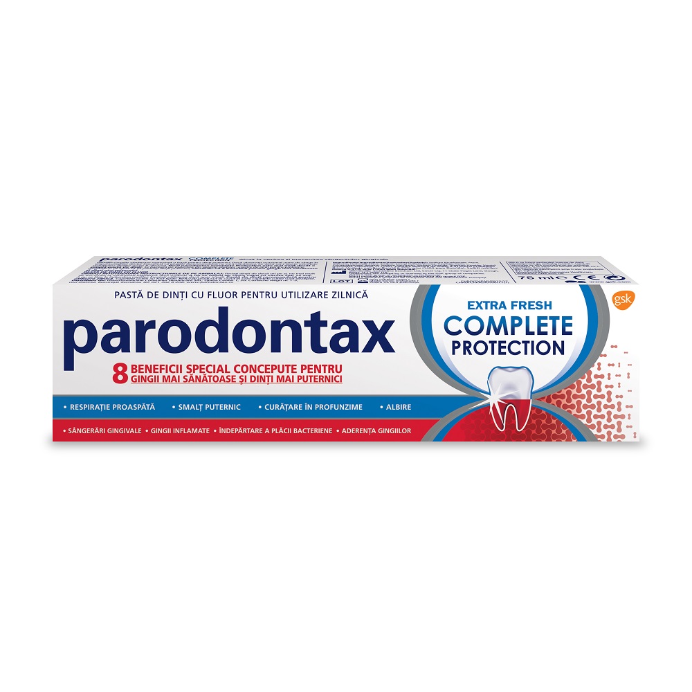 Pasta de dinti - Parodontax, pastă de dinți Complete Protection Extra Fresh, 75ml, Glaxo, sinapis.ro