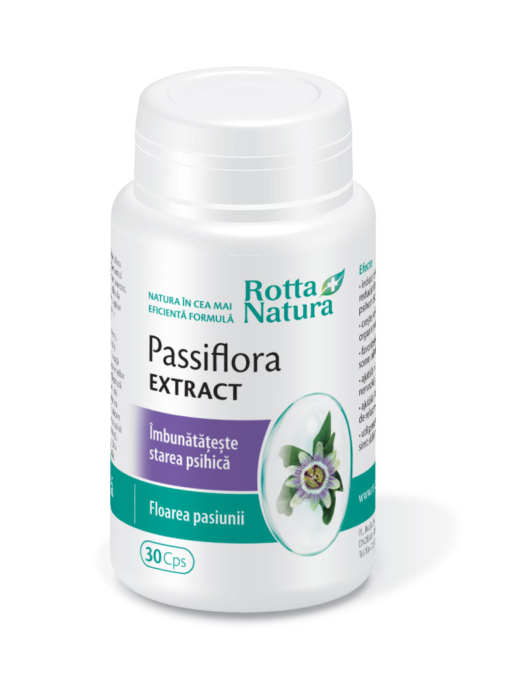 Antistres - Passiflora extract, 30 capsule, Rotta Natura, sinapis.ro