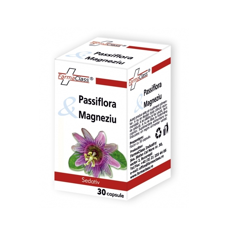 Antistres - Passiflora & magneziu 30 capsule, FarmaClass, sinapis.ro