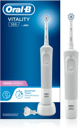 Periuta de dinti - Perie electrică Oral B Vitality 100 Sensi UltraThin D100.413.1 White, Procter & Gamble, sinapis.ro
