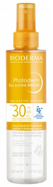 Produse cu SPF pentru corp - Photoderm Bronz, apă cu protecție solară SPF30 pentru piele sensibilă, 200 ml, Bioderma, sinapis.ro