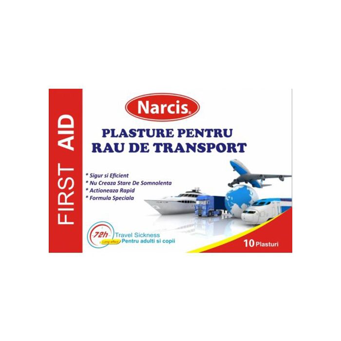Tehnico-medicale - Plasturi pentru rău de transport, 10 bucăți, Narcis, sinapis.ro