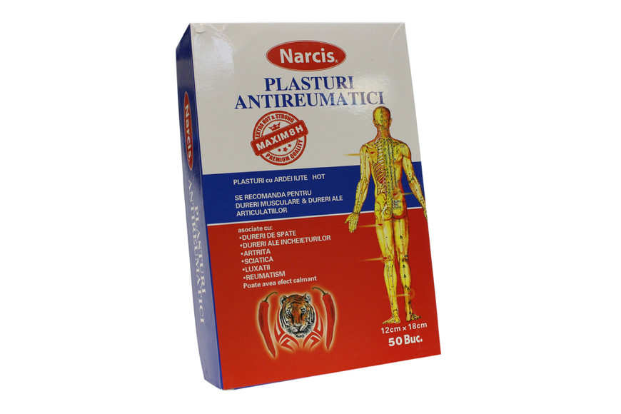 Tehnico-medicale - Plasturi antireumatici, 12cm x 18cm, hot&strong, Narcis, sinapis.ro