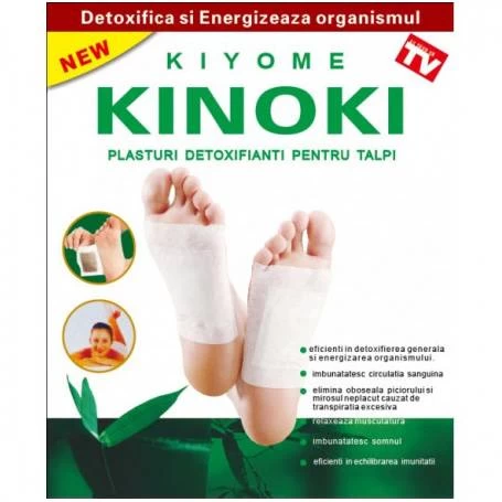 DETOXIFIERE - Plasturi detoxifianți Kinoki, 10 bucăți, Naturalia Diet, sinapis.ro