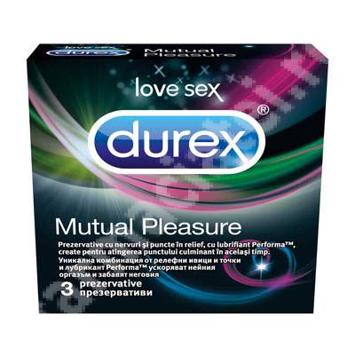 PREZERVATIVE SI LUBRIFIANTI - Prezervative Mutual Pleasure, 3 bucati, Durex, sinapis.ro