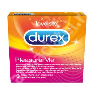 PREZERVATIVE SI LUBRIFIANTI - Prezervative Pleasure Me, 3 bucati, Durex, sinapis.ro