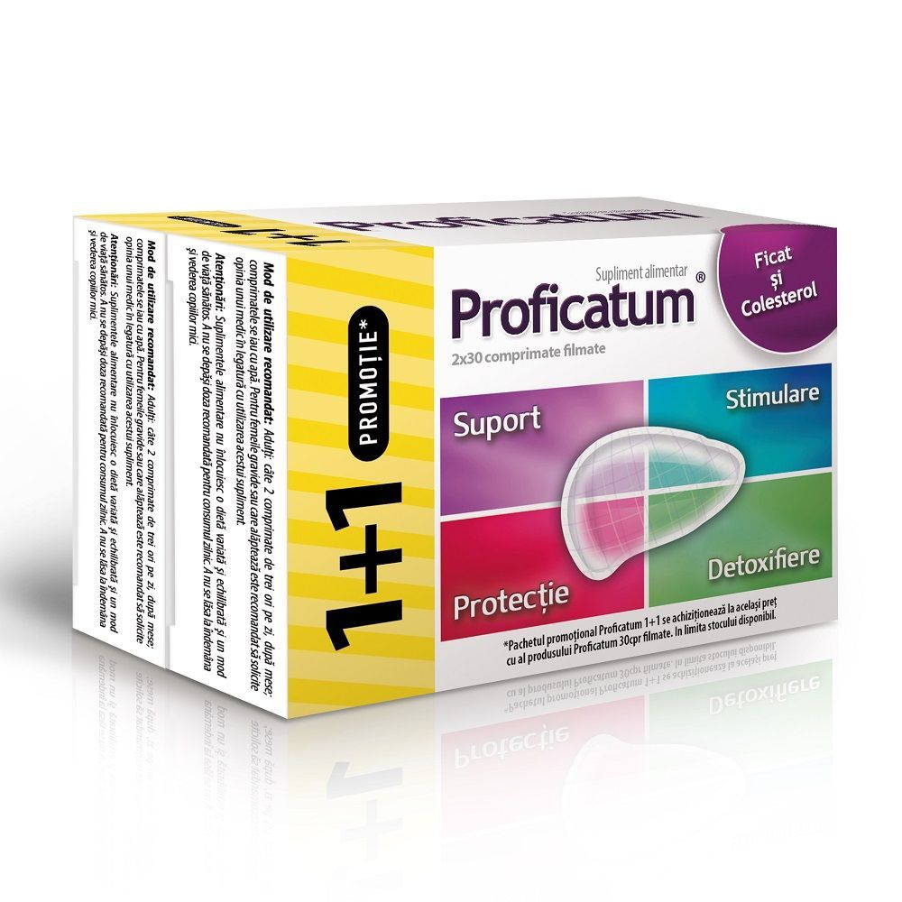 Protectoare hepatice - Proficatum 30 comprimate Promo 1+1, sinapis.ro