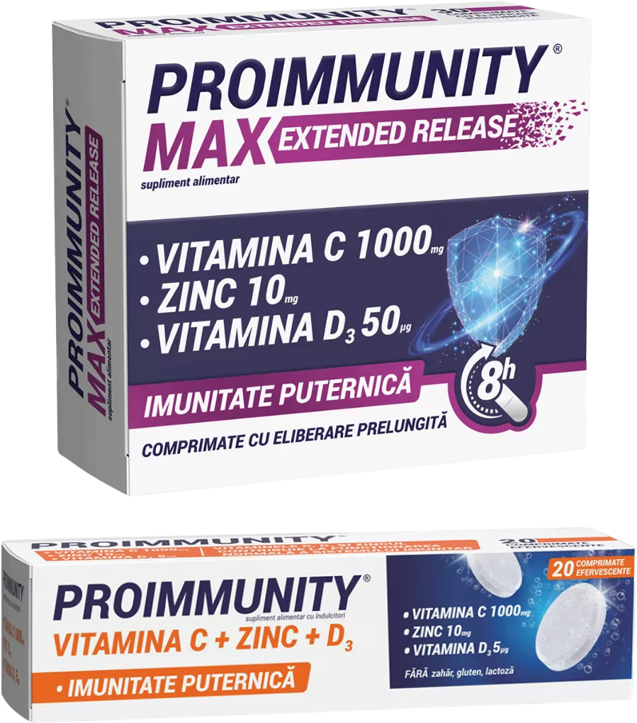 Imunitate - Proimmunity max extended release 30 comprimate + proimmunity 20 comprimate effervescente Pachet Promotional