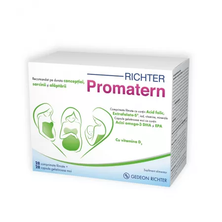 Prenatal - Promatern, 28 comprimate filmate + 28 capsule moi, Gedeon Richter, sinapis.ro