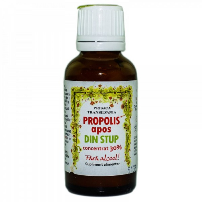 APICOLE - Propolis apos din stup fără alcool, 30ml, Prisaca Transilvania, sinapis.ro