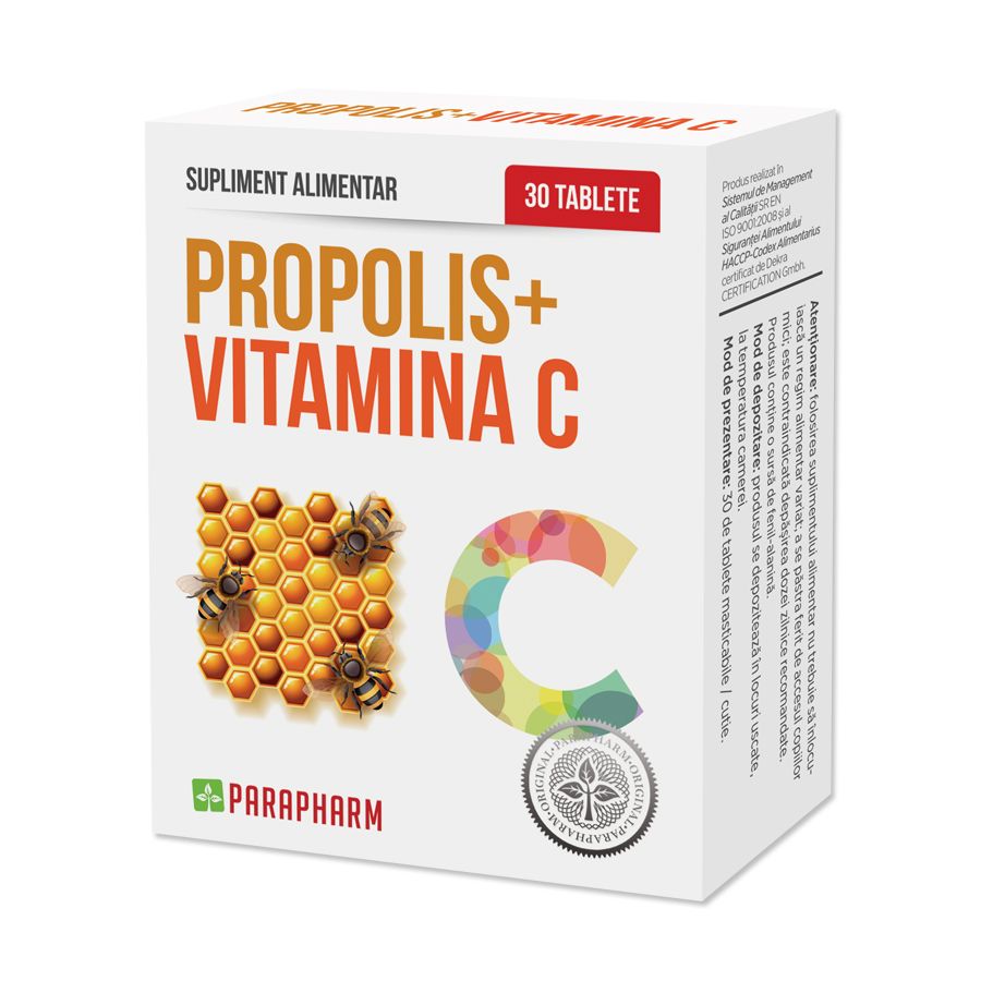 Imunitate - Propolis+Vitamina C 30 tablete, sinapis.ro