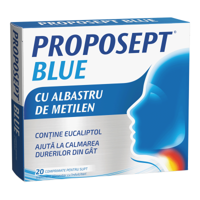 Dureri de gat - Proposept Blue, 20 comprimate, Fiterman, sinapis.ro