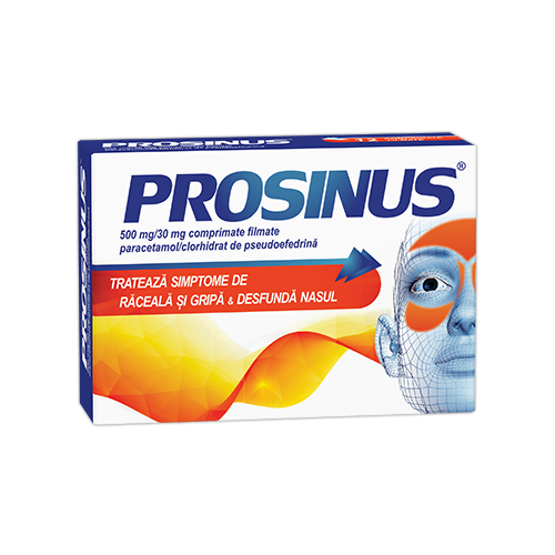 Raceala si gripa - Prosinus 500mg/30mg, 20 comprimate filmate, Fiterman, sinapis.ro