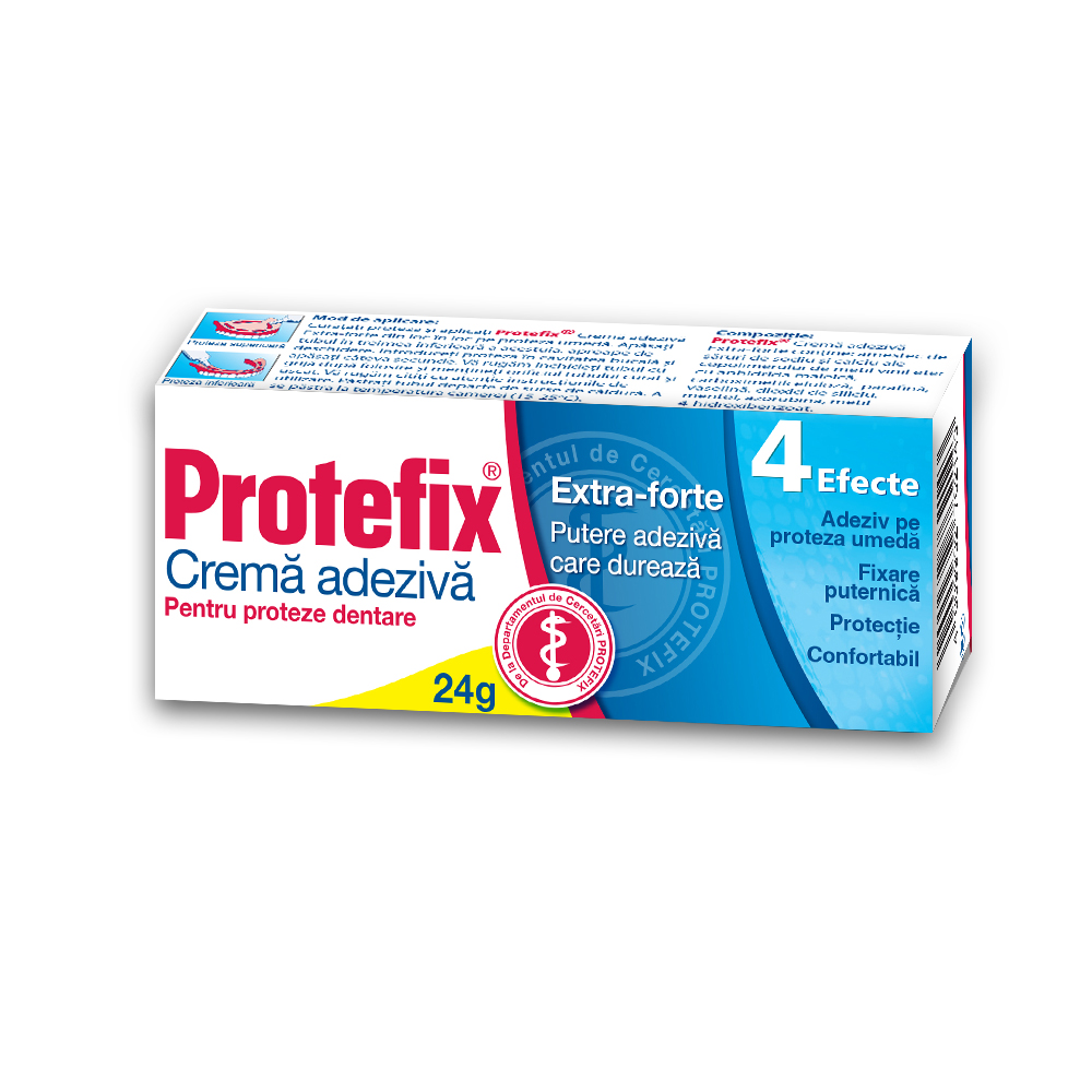 Adezivi proteze dentare - Protefix Cremă adezivă Extra Forte, 24g, sinapis.ro