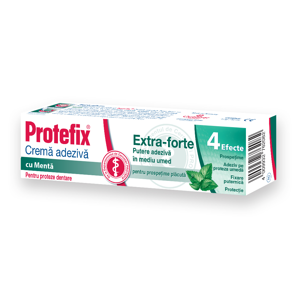 Adezivi proteze dentare - Protefix Cremă adezivă Extra Forte cu Mentă, 47g, sinapis.ro