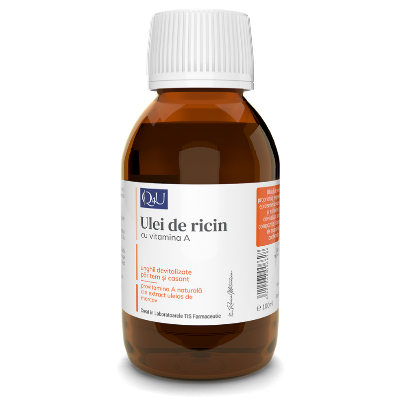 Caderea parului - Q4U Ulei de ricin cu Vitamina A, 100 ml, Tis, sinapis.ro