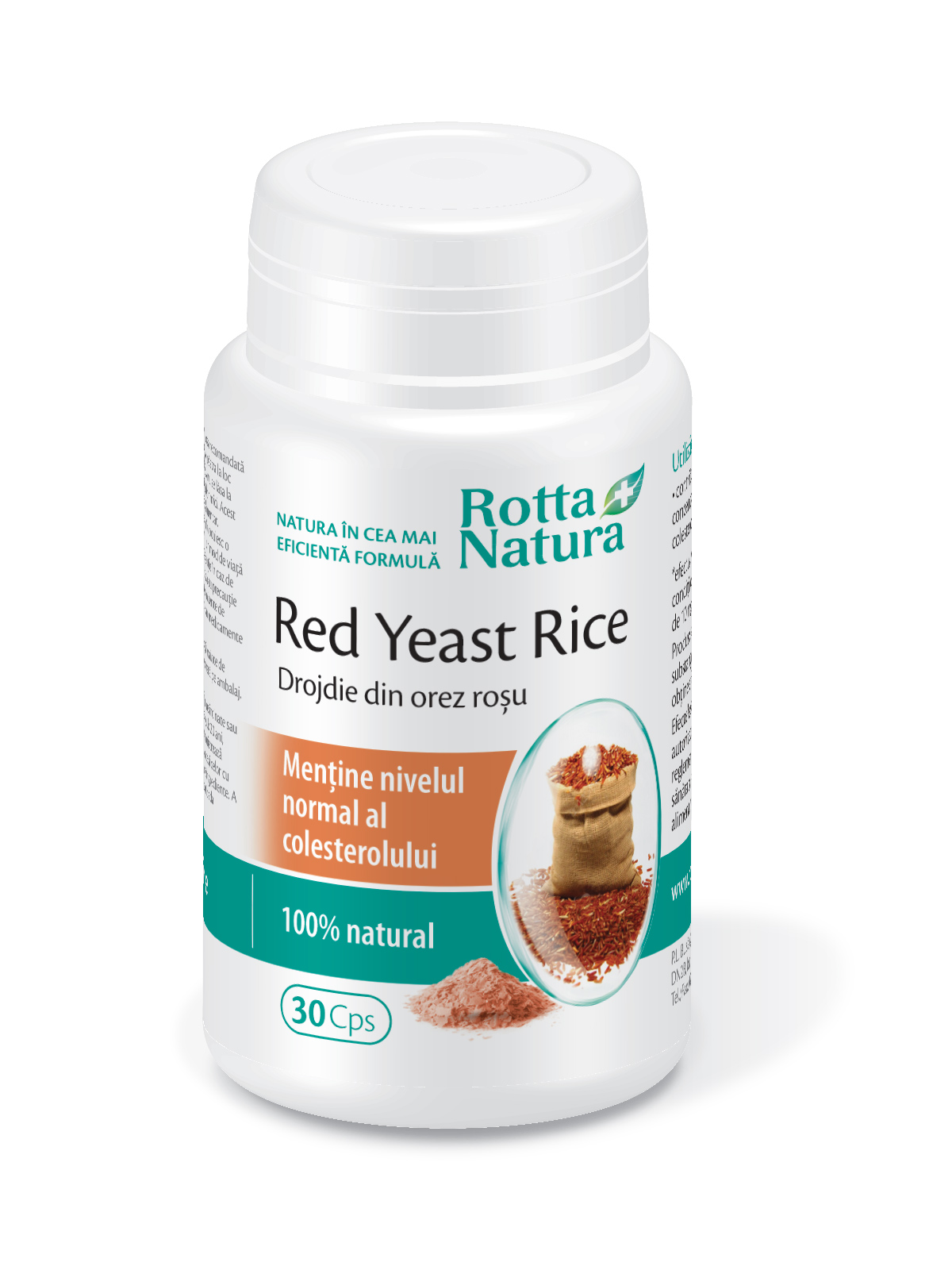 Anticolesterol - Red Yeast Rice 635, 30 capsule, Rotta Natura, sinapis.ro