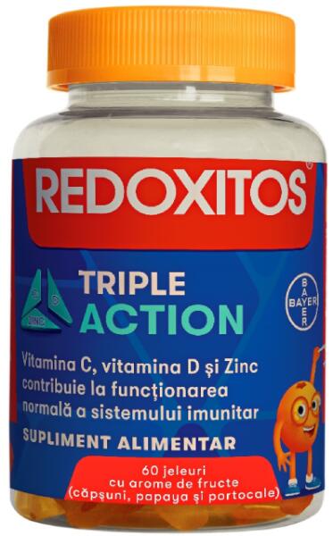 Imunitate - Redoxitos Triple Action, jeleuri cu Vitamina C, 60 bucăți, Bayer, sinapis.ro