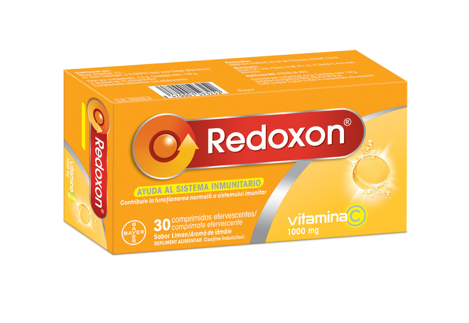 Imunitate - Redoxon Vitamina C 1000mg lămâie, 30 comprimate efervescente, sinapis.ro