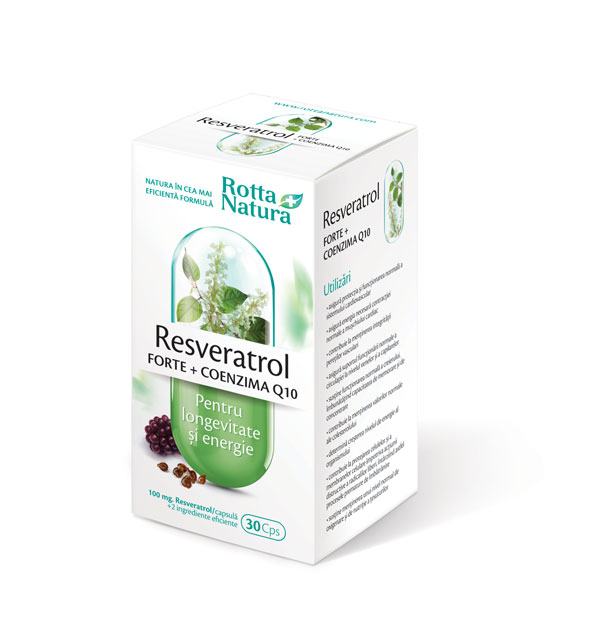 ANTIOXIDANTI - Resveratrol forte + Coenzima Q10, 30 capsule, Rotta Natura, sinapis.ro