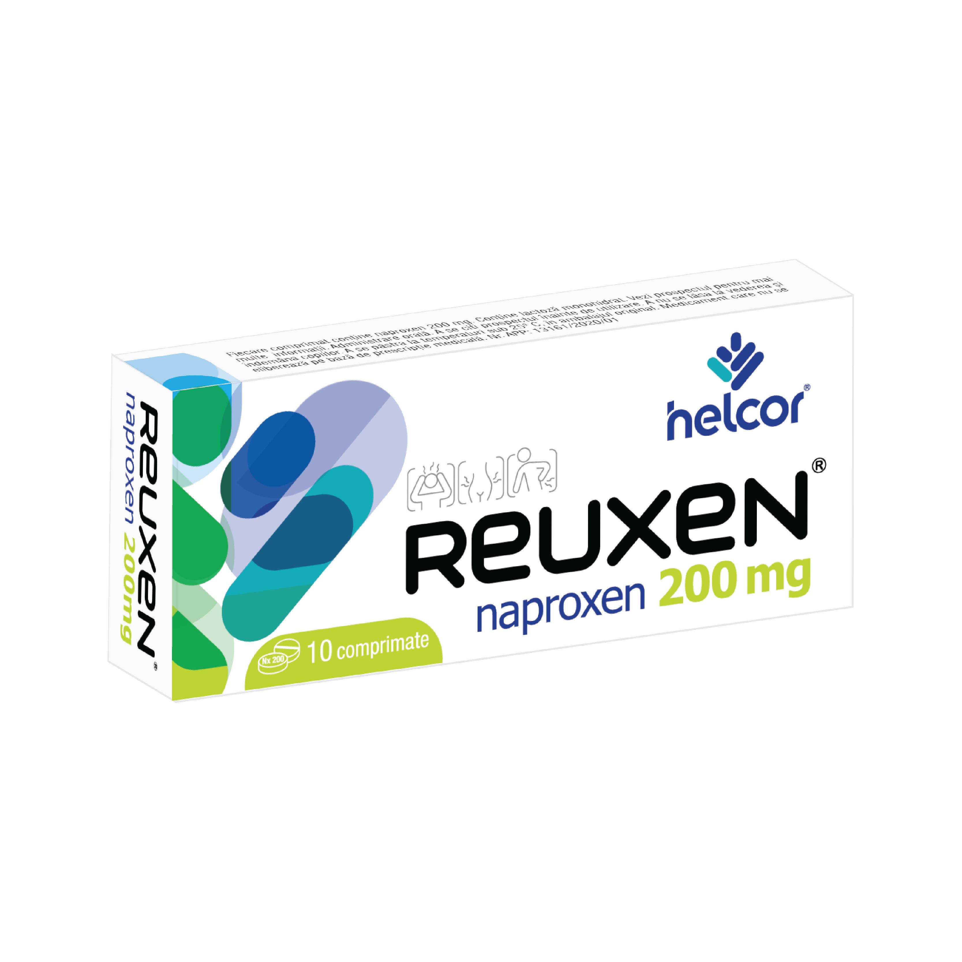 Analgezice - Reuxen, 200 mg, 10 comprimate, Helcor, sinapis.ro