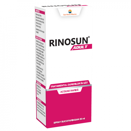 Dureri de gat - Rinosun Adult Spray, 30 ml, Sun Wave Pharma, sinapis.ro