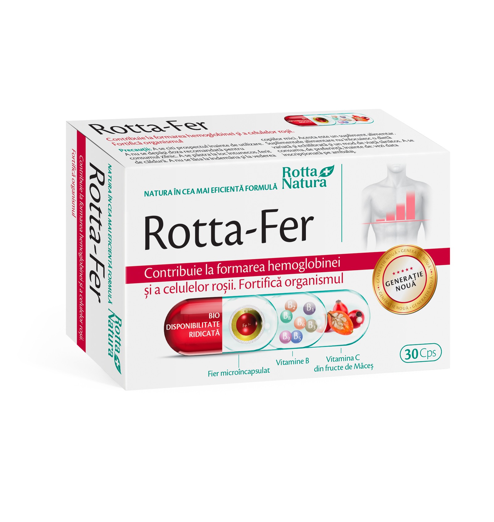 Adulti - Rotta-Fer, 30 capsule, Rotta Natura, sinapis.ro