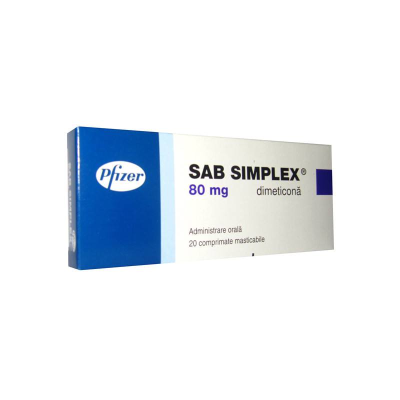 Antibalonare - Sab simplex, 80mg, comprimate masticabile, Pfizer, sinapis.ro