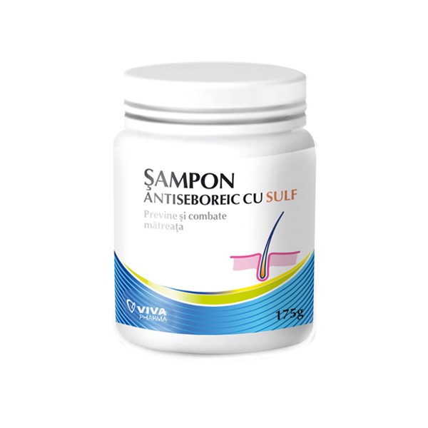 Sampon - Șampon antiseboreic cu sulf, 175 g, Viva Pharma, sinapis.ro