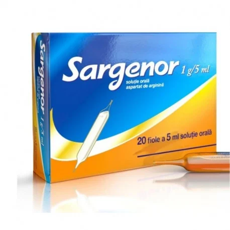 SUPLIMENTE - Sargenor 1g / 5ml soluție orală, 20 fiole, sinapis.ro