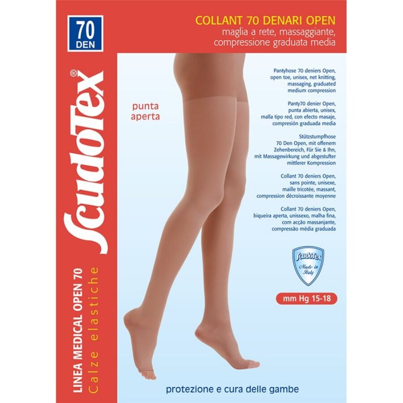 Tehnico-medicale - SCUDOTEX Ciorapi pantaloni, compresie medie 70 den VISONE NR. 5-XL, sinapis.ro