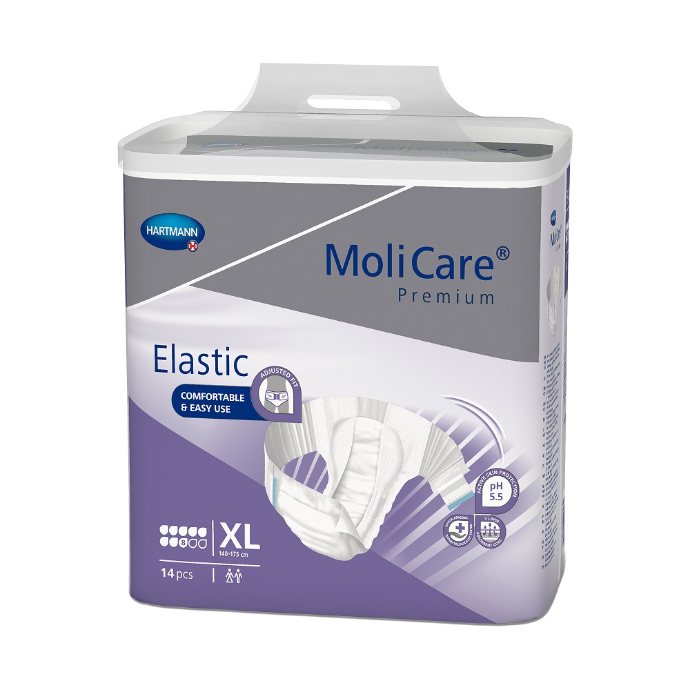 Incontinenta urinara - Scutece MoliCare Premium Elastic 8 picaturi XL, 14 bucati, Hartmann, sinapis.ro