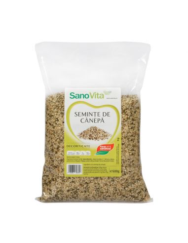 SEMINTE SI NUCI - Semințe de cânepă decorticată 500g, SanoVita, sinapis.ro