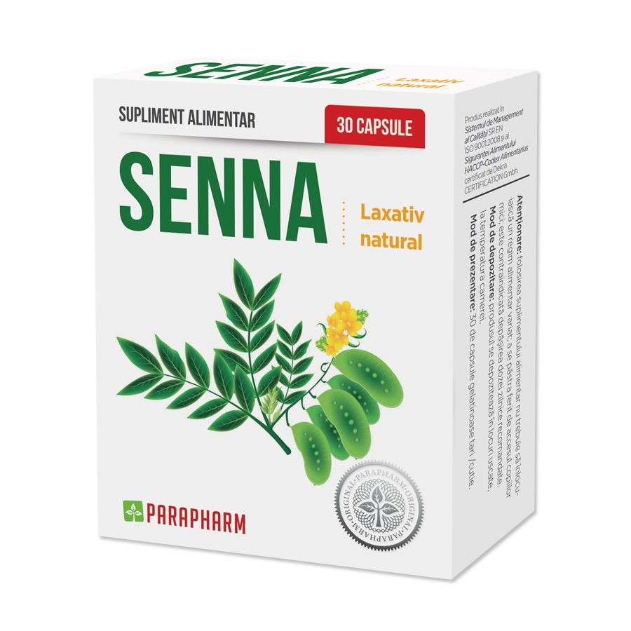 Constipatie - Senna, 30 capsule, Parapharm, sinapis.ro
