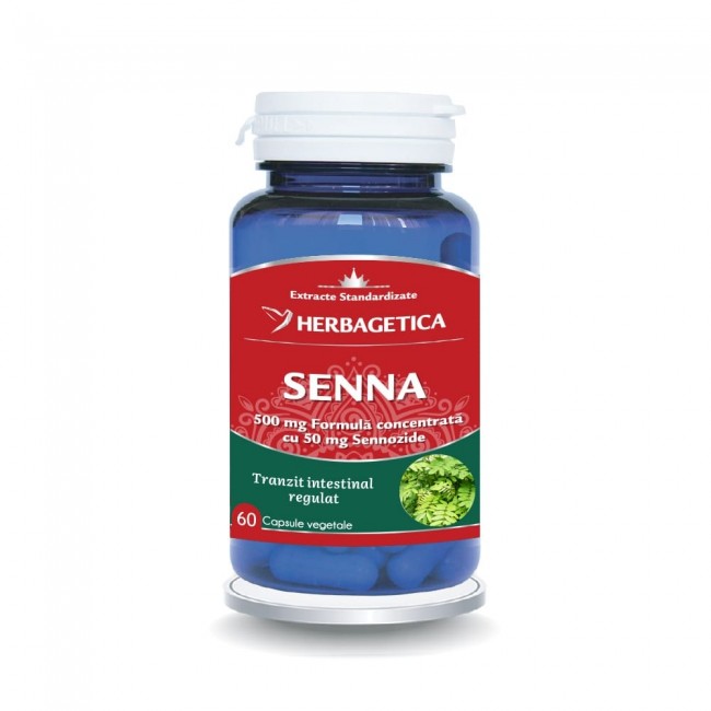 Constipatie - Senna, 60 capsule vegetale, Herbagetica , sinapis.ro