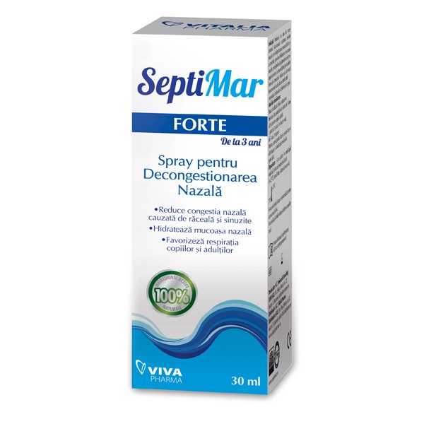 Solutii nazale - Septimar forte apă de mare hipertonă, 30 ml, Viva Pharma, sinapis.ro