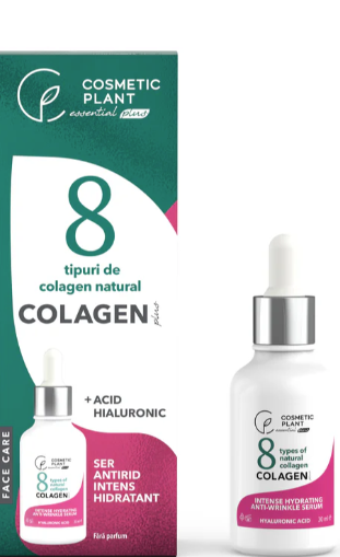 Seruri si fiole intretinere ten - Ser antirid intens hidratant COLAGEN Plus cu 8 tipuri de colagen natural & acid hialuronic & aloe vera, sinapis.ro